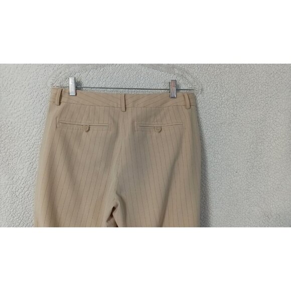 Nicole Miller Women's Beige Dress Pants Pink Pinstripe Size 6 With Pockets - Picture 10 of 11